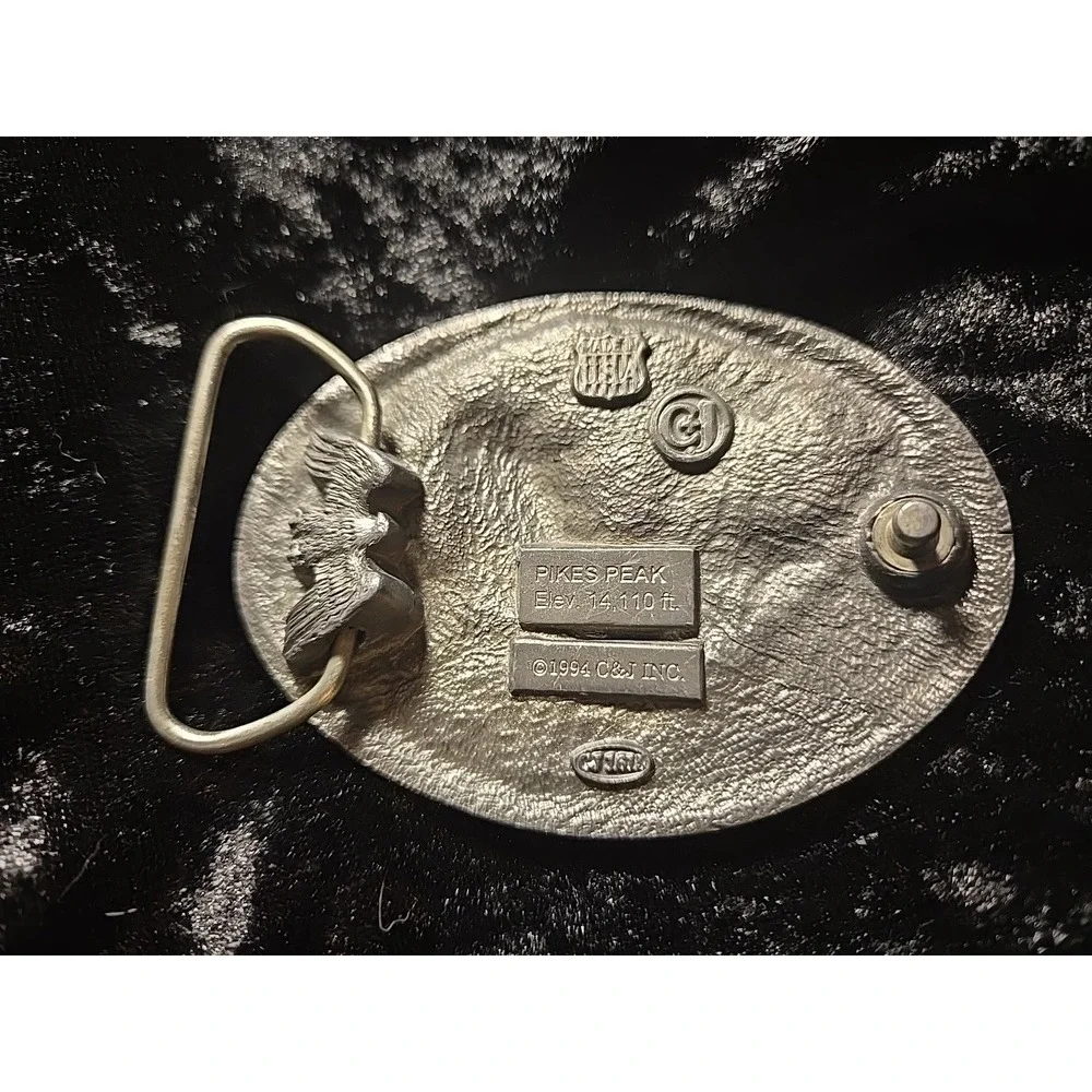 Vintage Arizona Bald Eagle Belt Buckle (1994) C&J Inc - Made In USA - Pikes Peak